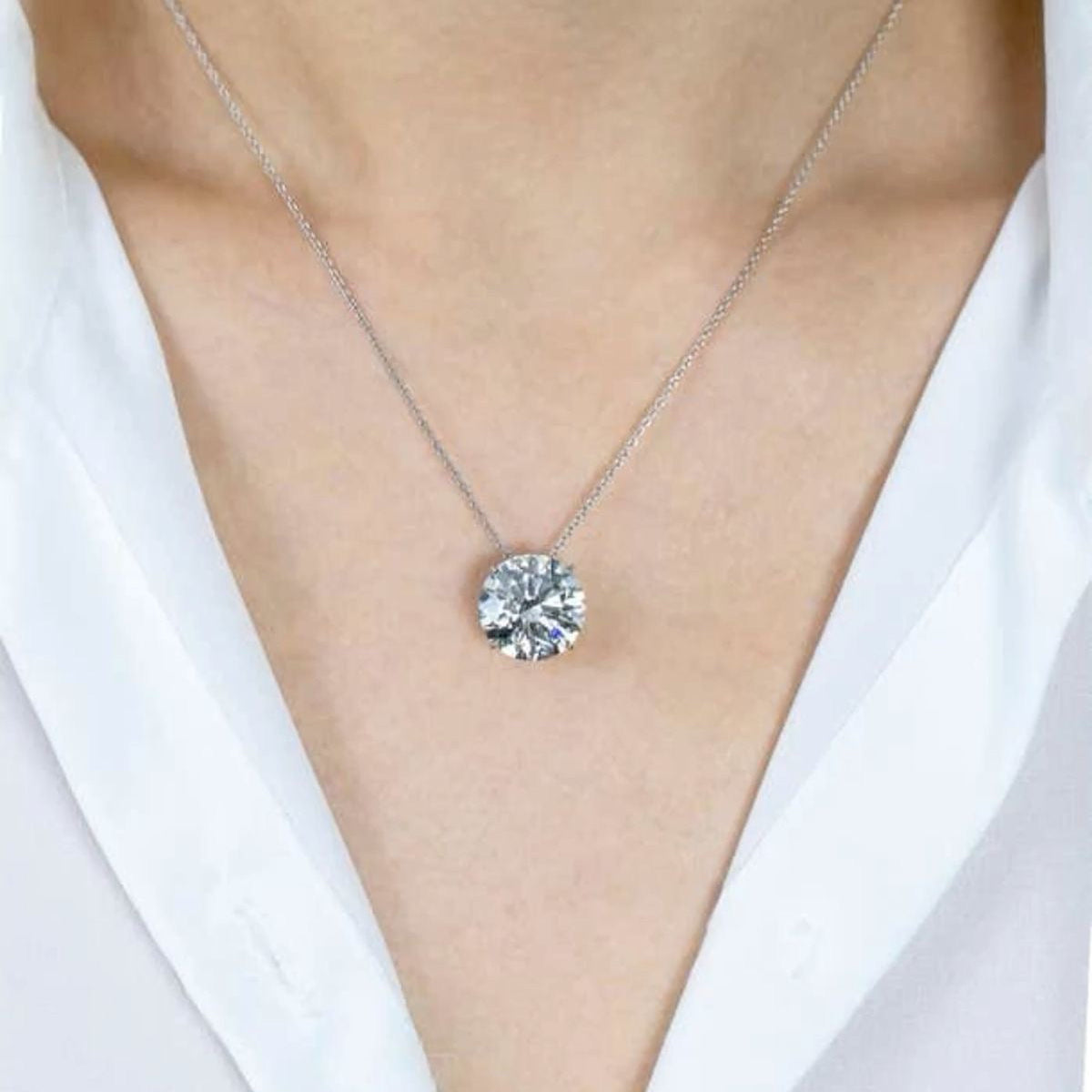 Essential Natural Round Solitaire Pendant