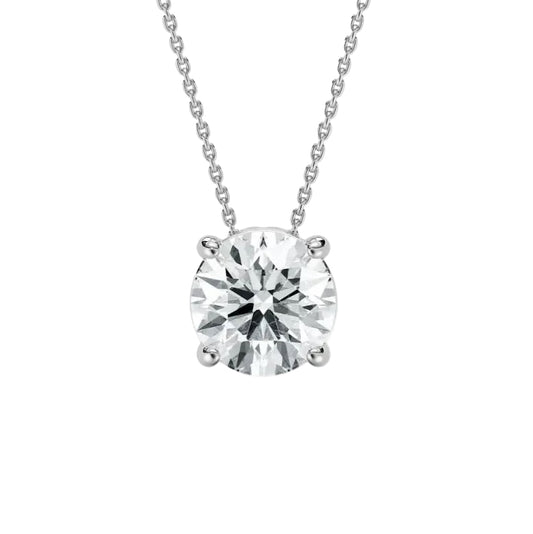 Essential Lab Grown Round Solitaire Pendant