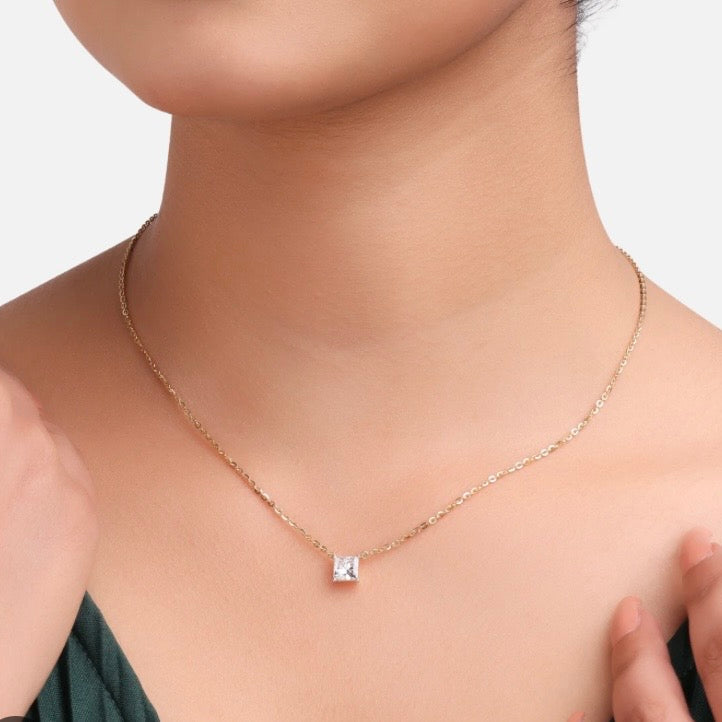Essential Natural Princess Solitaire Pendant