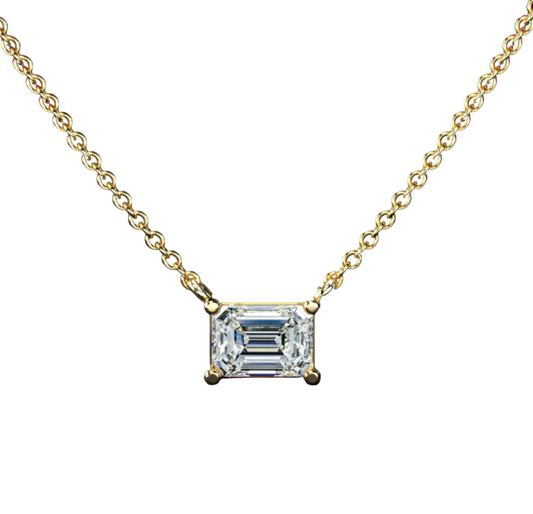 Essential Lab Grown Emerald Solitaire Pendant