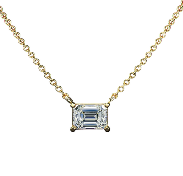 Essential Lab Grown Emerald Solitaire Pendant
