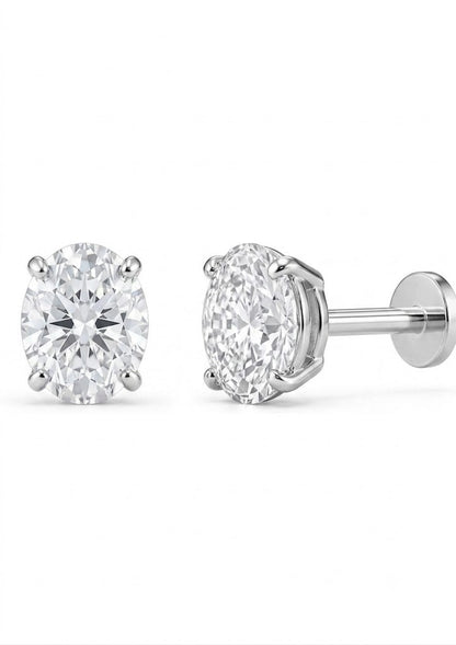 Essential Natural Oval Solitaire Ear tops and Nosepins