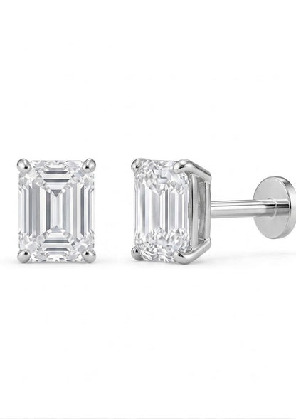 Essential Natural Emerald Solitaire Ear tops and Nosepins