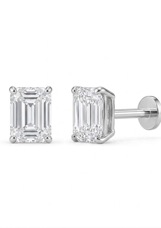 Essential Natural Emerald Solitaire Ear tops and Nosepins