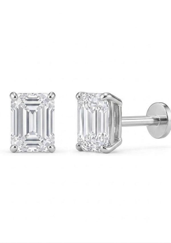Essential Natural Emerald Solitaire Ear tops and Nosepins