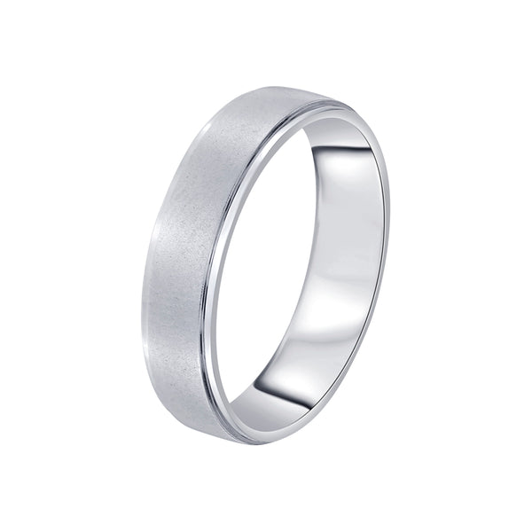4mm Matte Finish Comfort Fit Wedding Band in Platinum