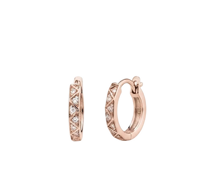 Elegant Diamond Pattern Hoop Earrings