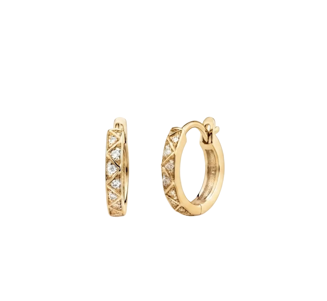 Elegant Diamond Pattern Hoop Earrings