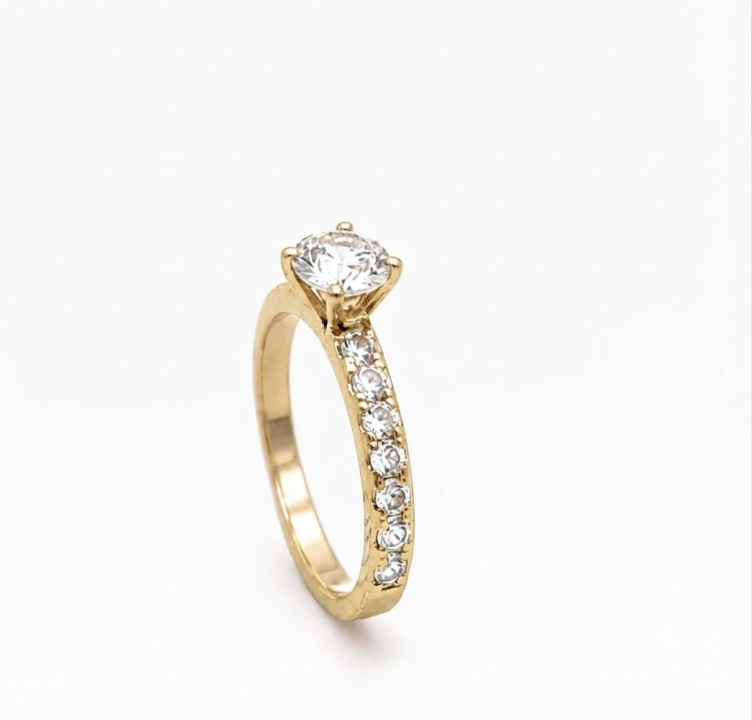 Eternal Gold Solitaire Diamond Ring