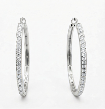 Classic  Gold Diamond Hoop Earrings
