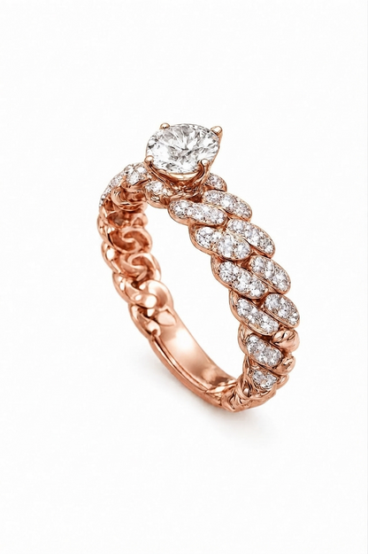 Cubain Pave Solitaire Ring