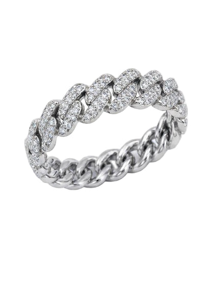 Cuban Pave Band Ring