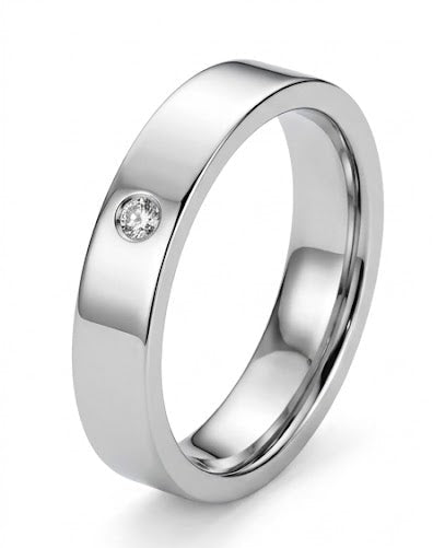 Matte Finish Diamond flush Wedding Band