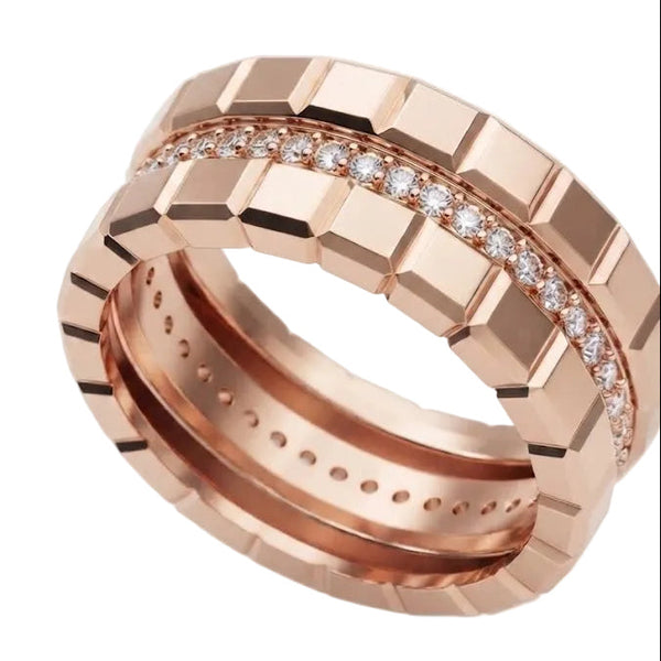 14k Geometric-Diamond-Accent-Band