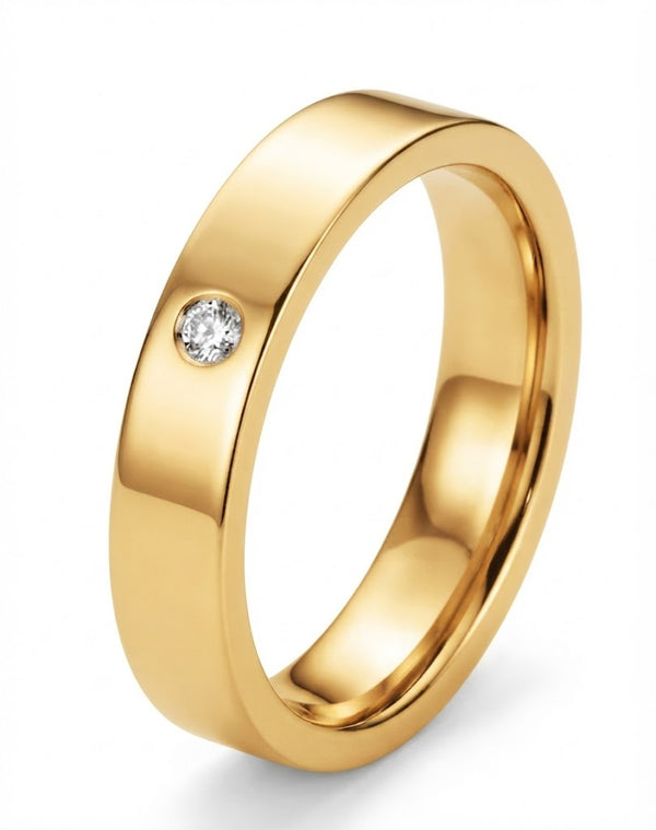 Matte Finish Diamond flush Wedding Band