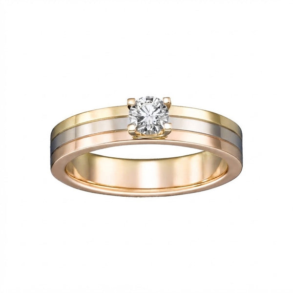 Matte Triple Diamond Colour Fit Wedding Band