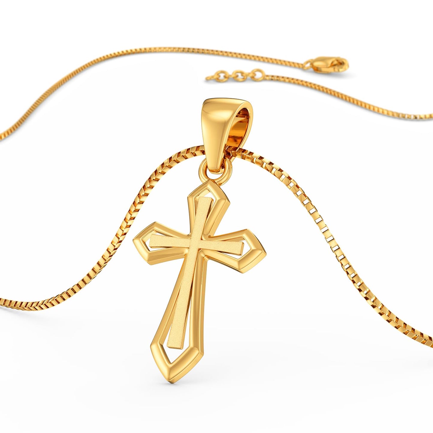 Modern Christian Cross Gold Pendant