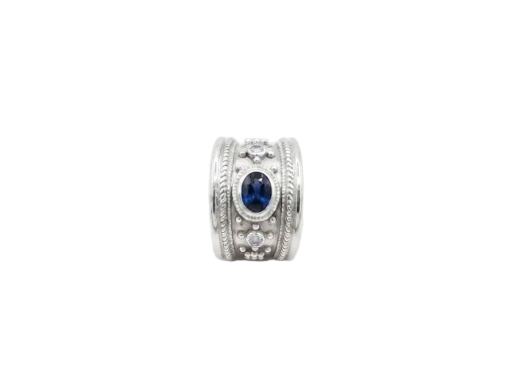 Vintage Sapphire and Diamond Band Ring