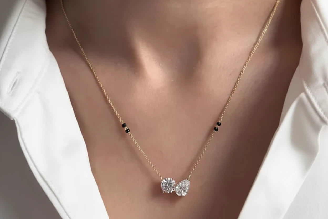 Dual-Stone Diamond Mangalsutra