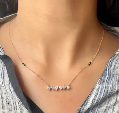 Multi-Shape Diamond Bar Mangalsutra