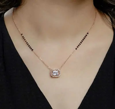 Square Halo Diamond Mangalsutra