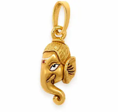 Lord Ganesha Trunk Gold Pendant