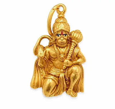Lord Hanuman Devotional Gold Pendant