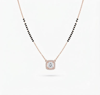 Square Halo Diamond Mangalsutra