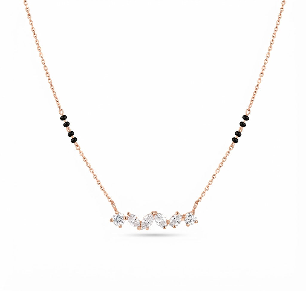 Multi-Shape Diamond Bar Mangalsutra