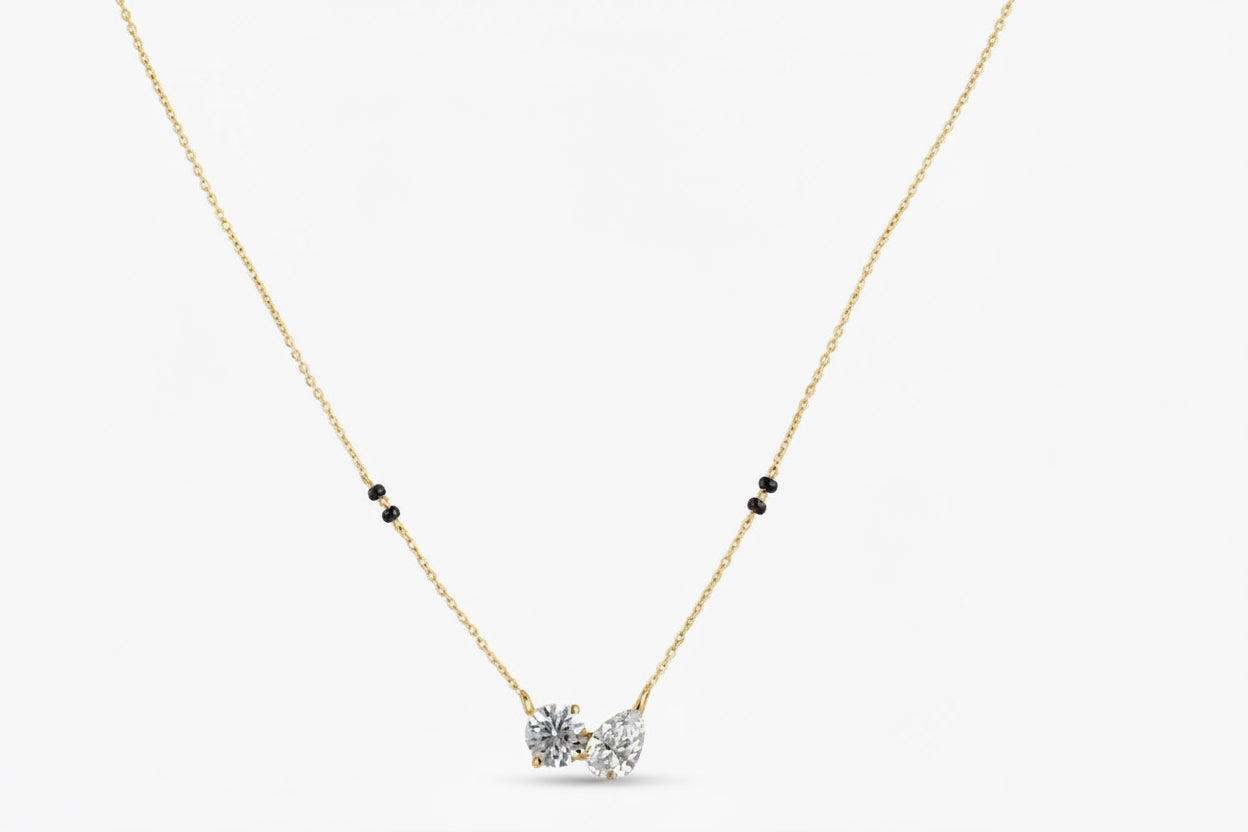 Dual-Stone Diamond Mangalsutra