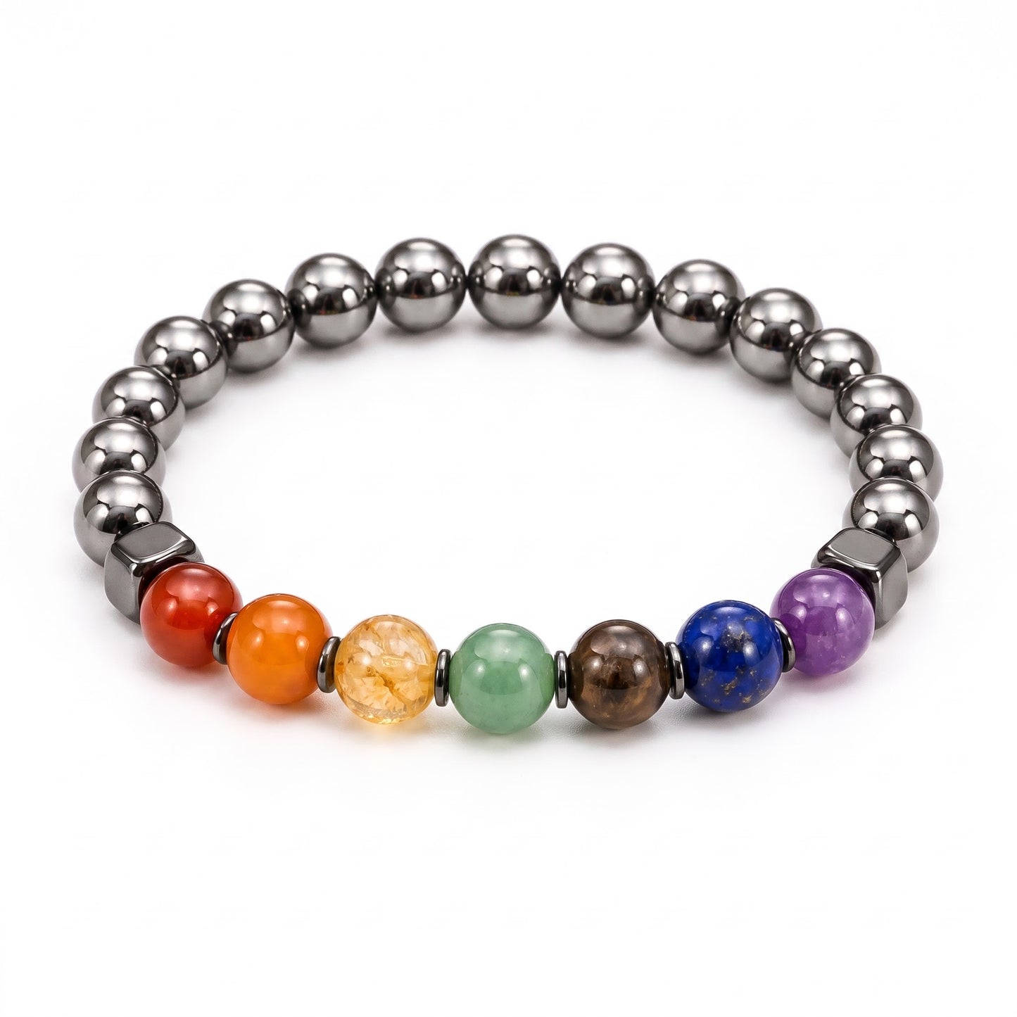 Seven chakra with pyrite
