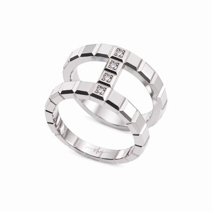 Geometric-Stacked-Diamond-Ring