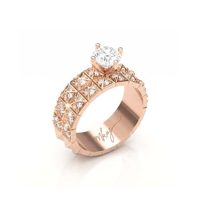 Pyramid-Stud-Diamond-Engagement-Ring
