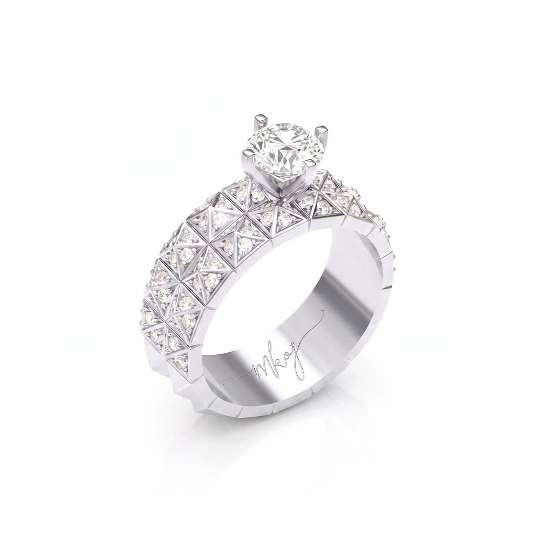 Pyramid-Stud-Diamond-Engagement-Ring