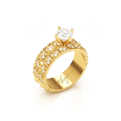 Pyramid-Stud-Diamond-Engagement-Ring