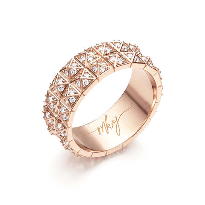 Pyramid Stud Pavé Diamond Wedding Band