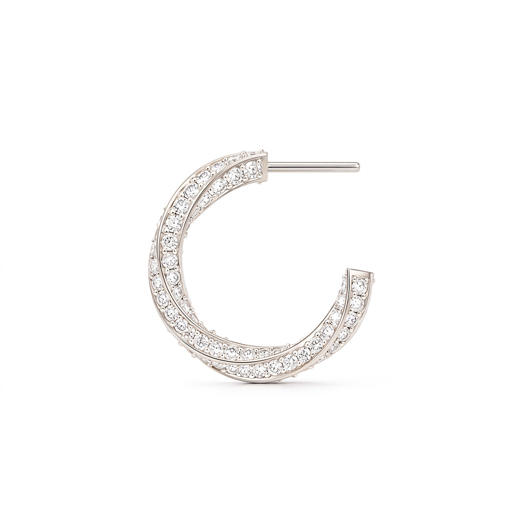 Diamond Pavé Hoop Earrings