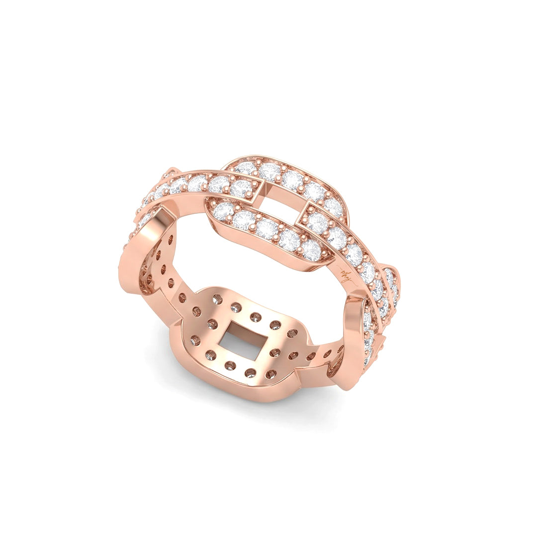 14k Elegant Criss-Cross Diamond Ring