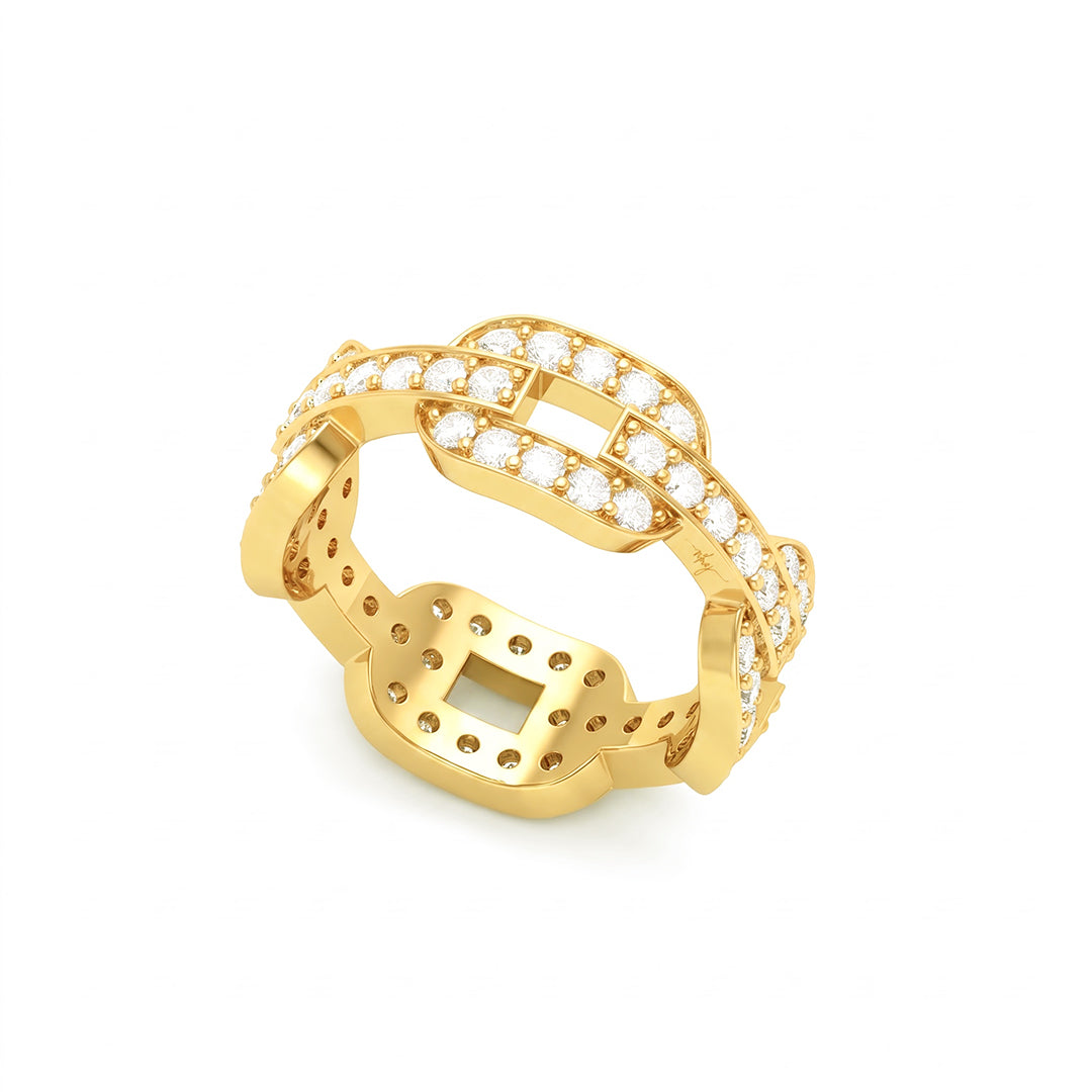 14k Elegant Criss-Cross Diamond Ring