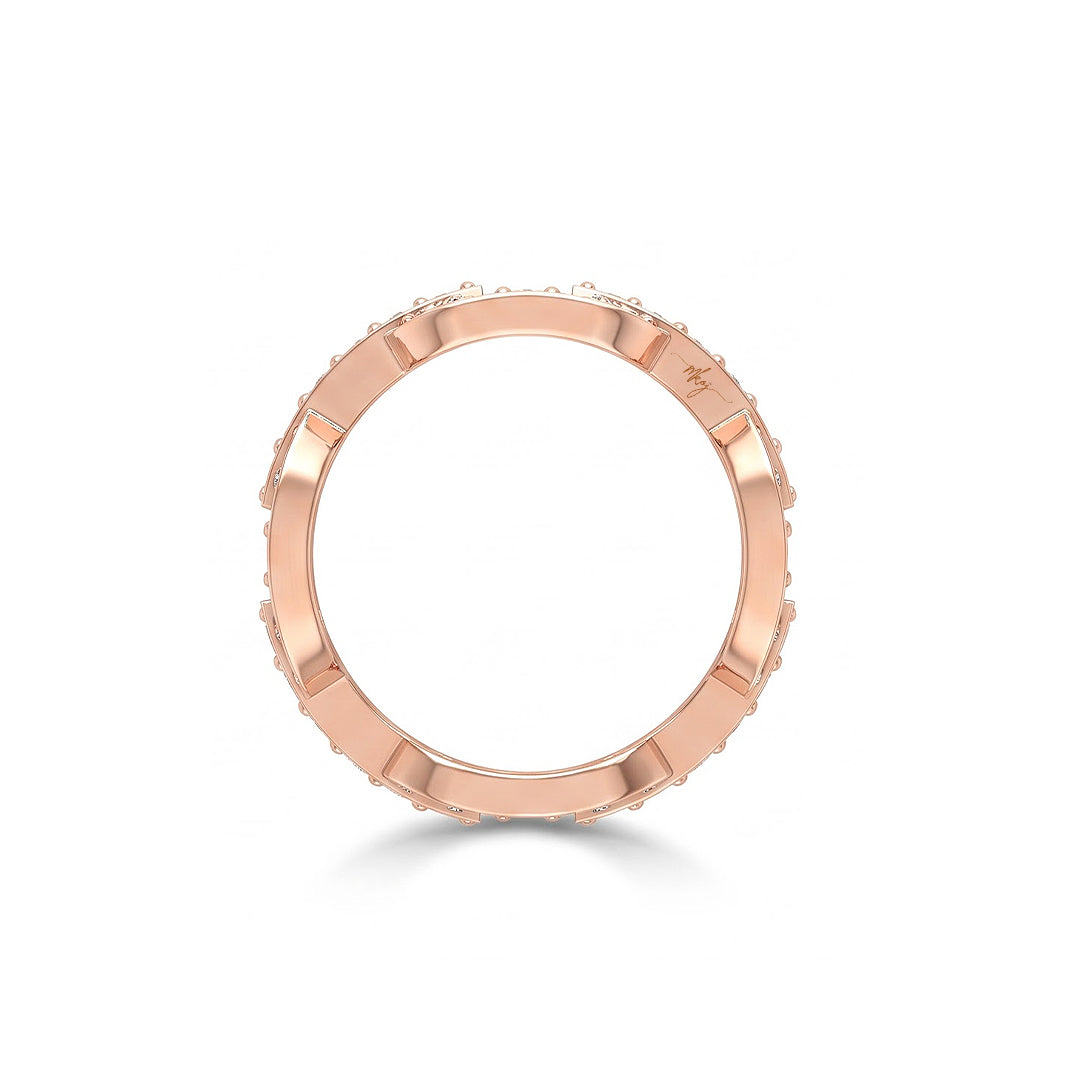 14k Elegant Criss-Cross Diamond Ring