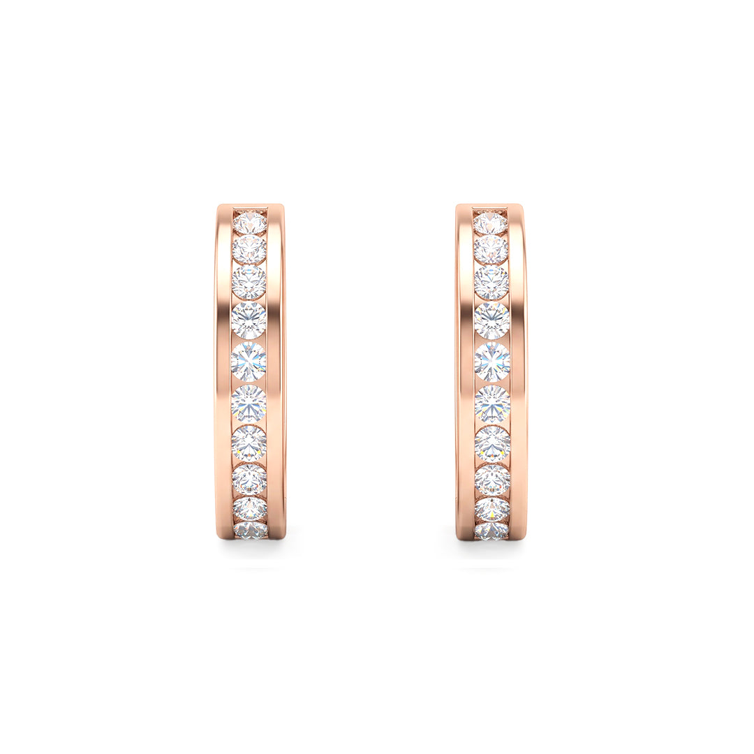 Eternal  Channel Diamond Huggies Hoop Earring