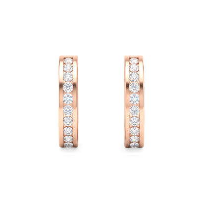 Eternal  Channel Diamond Huggies Hoop Earring