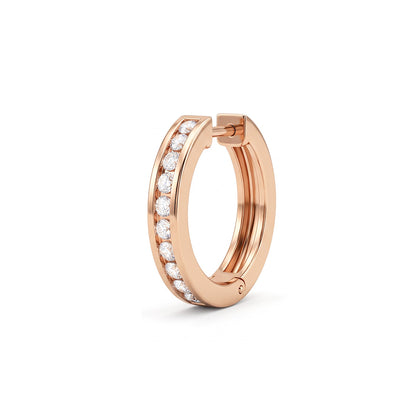 Eternal  Channel Diamond Huggies Hoop Earring