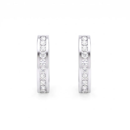 Eternal  Channel Diamond Huggies Hoop Earring
