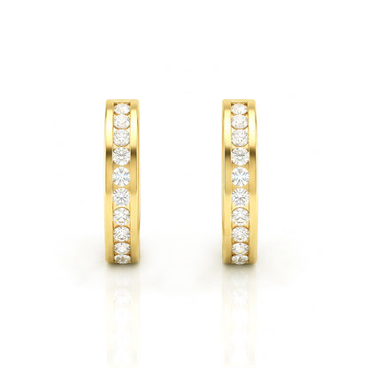 Eternal  Channel Diamond Huggies Hoop Earring