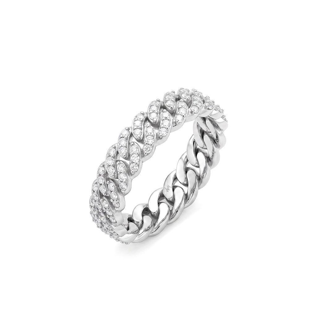 Cuban Pave Band Ring