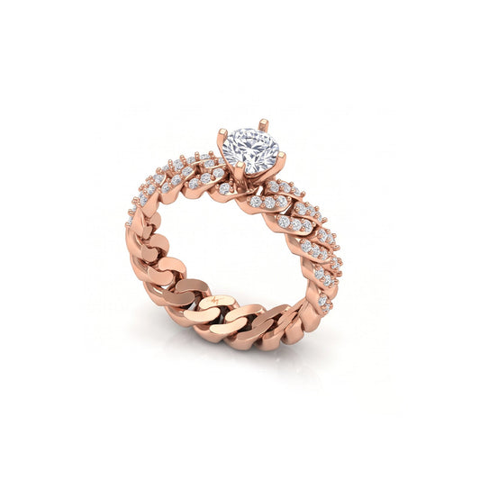 Cubain Pave Solitaire Ring