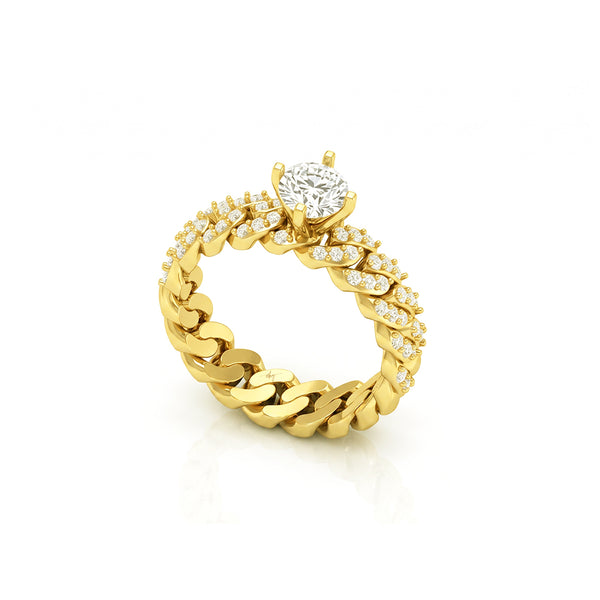 Cubain Pave Solitaire Ring