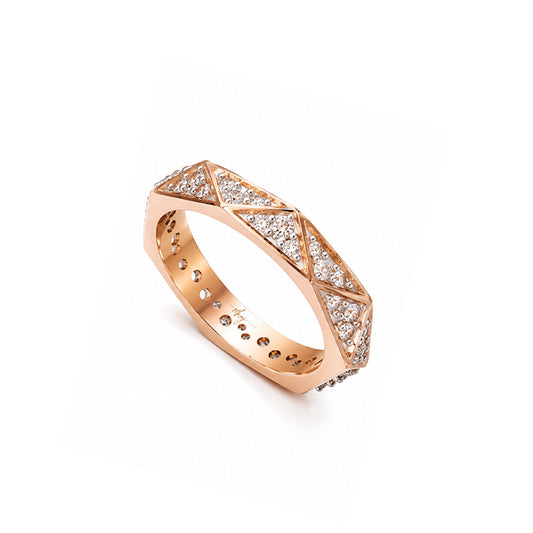Elegant Geometric Diamond Band Ring