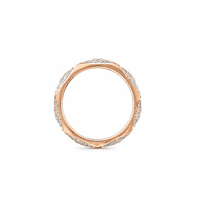 Elegant Geometric Diamond Band Ring